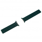 JC Design Silicone Link Band - магнитна силиконова каишка за Apple Watch 42мм, 44мм, 45мм, Ultra 49мм (тъмнозелен) 1