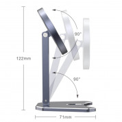 4smarts ErgoFix H12 Portable Desk Stand - алуминиева сгъваема поставка за бюро и плоскости за iPhone съвместима с Magsafe захранване (тъмносив) 8