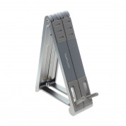 4smarts Portable Desk Stand ErgoFix H20 - преносима алуминиева сгъваема поставка за смартфони, таблети и лаптопи до 15.6 инча (сребрист) 1