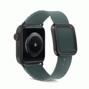 JC Design Modern Buckle Band - силиконова каишка с магнитна закопчалка за Apple Watch 42мм, 44мм (тъмнозелен) 1