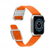 JC Design Modern Buckle Band - силиконова каишка с магнитна закопчалка за Apple Watch 38мм, 40мм, 41мм (оранжев) 4