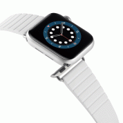 JC Design Modern Buckle Band - силиконова каишка с магнитна закопчалка за Apple Watch 38мм, 40мм, 41мм (бял) 4