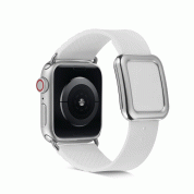 JC Design Modern Buckle Band - силиконова каишка с магнитна закопчалка за Apple Watch 42мм, 44мм, 45мм, Ultra 49мм (бял) 1