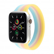 JC Design Silicone SoloLoop Band - силиконова каишка за Apple Watch 42мм, 44мм, 45мм (розов-жълт)