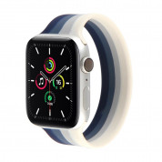 JC Design Silicone SoloLoop Band - силиконова каишка за Apple Watch 42мм, 44мм, 45мм (син-бял)