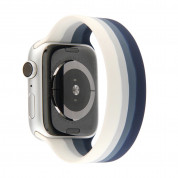 JC Design Silicone SoloLoop Band - силиконова каишка за Apple Watch 38мм, 40мм, 41мм (син-бял) 2