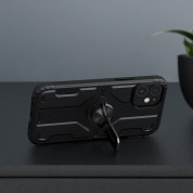 Nillkin Medley Hard Case - удароустойчив хибриден кейс с вградена поставка за iPhone 12 mini (черен) 1