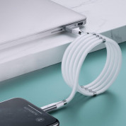 Remax Self Organizing Magnetic USB-C Cable RC-125a - здрав кабел с вграден магнитен органайзер за устройства с USB-C порт (100 см) (бял) 1