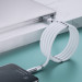 Remax Self Organizing Magnetic Lightning Cable RC-125i - здрав кабел с вграден магнитен органайзер за Apple устройства с Lightning порт (100 см) (бял) 2