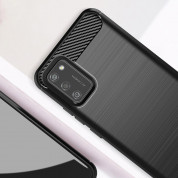 Carbon Flexible TPU Case  - тънък силиконов (TPU) калъф за Samsung Galaxy A02s (черен) 3