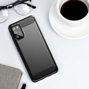 Carbon Flexible TPU Case  - тънък силиконов (TPU) калъф за Samsung Galaxy A02s (черен) 4