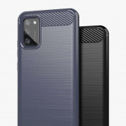 Carbon Flexible TPU Case  - тънък силиконов (TPU) калъф за Samsung Galaxy A02s (син) 4