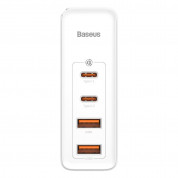 Baseus GaN 2 Pro Charger 100W (CCGAN2P-L02) - захранване за ел. мрежа за лаптопи, смартфони и таблети с 2xUSB-A и 2xUSB-C изходи с технология за бързо зареждане и USB-C кабел (бял) 6