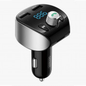Joyroom Bluetooth FM Transmitter (JR-CL02) - блутут FM трансмитер и зарядно за кола с 2xUSB-A изхода за мобилни устройства (черен) 1