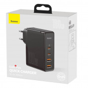 Baseus GaN 2 Pro Charger 100W (CCGAN2P-L01) - захранване за ел. мрежа за лаптопи, смартфони и таблети с 2xUSB-A и 2xUSB-C изходи с технология за бързо зареждане и USB-C кабел (черен) 12