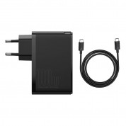 Baseus GaN 2 Pro Charger 100W (CCGAN2P-L01) - захранване за ел. мрежа за лаптопи, смартфони и таблети с 2xUSB-A и 2xUSB-C изходи с технология за бързо зареждане и USB-C кабел (черен) 1