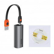 Baseus Steel Cannon Bidirectional USB-A and USB-C to Ethernet Adapter (CAHUB-AF0G) - адаптер за свързване от USB-C или USB-A към Ethernet жичен интернет (тъмносив) 1
