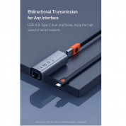 Baseus Steel Cannon Bidirectional USB-A and USB-C to Ethernet Adapter (CAHUB-AF0G) - адаптер за свързване от USB-C или USB-A към Ethernet жичен интернет (тъмносив) 6