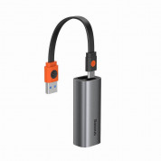 Baseus Steel Cannon Bidirectional USB-A and USB-C to Ethernet Adapter (CAHUB-AF0G) - адаптер за свързване от USB-C или USB-A към Ethernet жичен интернет (тъмносив)