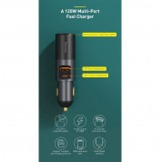 Baseus Cigarette Lighter Expansion Car Charger USB & USB-C QC 120W (CCBT-C0G) - зарядно за кола с USB-A и USB-C изходи с технология за бързо зареждане и допълнителен извод за запалка (тъмносив) 11