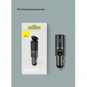 Baseus Cigarette Lighter Expansion Car Charger USB & USB-C QC 120W (CCBT-C0G) - зарядно за кола с USB-A и USB-C изходи с технология за бързо зареждане и допълнителен извод за запалка (тъмносив) 12