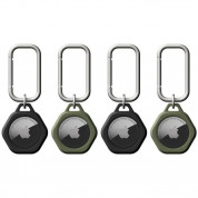 Urban Armor Gear AirTag Scout Keychain 4 Pack - комплект от 4 броя силиконови ключодържателя за Apple AirTag (зелен-черен)