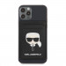 Karl Lagerfeld Saffiano Magnetic Wallet Karl Head - кожен портфейл (джоб) за прикрепяне към iPhone с MagSafe (черен) 1