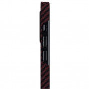 Pitaka MagEZ Aramid Fiber Case - кевларен кейс за iPhone 12 Pro Max (черен-червен)  1