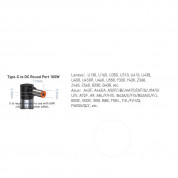 Baseus Magnetic Zinc Cable (CATXC-X01) - USB-C кабел с магнитен адаптер за Lenovo лаптопи (5.5x2.5мм) (200 см) (черен) 8