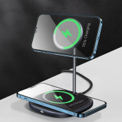 Baseus Swan 2-in-1 Magnetic Wireless Qi Charging Stand 20W (WXSW-C01) - двойна поставка (пад) за безжично зареждане за iPhone с Magsafe и други устройства с безжично зареждане(черен) 8