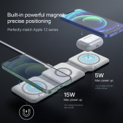 Sdesign 3-in-1 MagSafe Wireless Charger - тройна поставка (пад) за безжично зареждане на iPhone с Magsafe, Apple Watch и Qi съвместими устройства (бял) 4