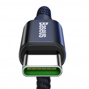 Baseus Durable Nylon USB-A to USB-C Cable PD 2.0 100W (CATKC-A01) - здрав кабел с въжена оплетка и бързо зареждане за устройства с USB-C порт (100 см) (черен) 2
