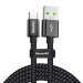 Baseus Durable Nylon USB-A to USB-C Cable PD 2.0 100W (CATKC-A01) - здрав кабел с въжена оплетка и бързо зареждане за устройства с USB-C порт (100 см) (черен) 1