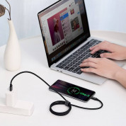 Baseus Durable Nylon USB-A to USB-C Cable PD 2.0 100W (CATKC-A01) - здрав кабел с въжена оплетка и бързо зареждане за устройства с USB-C порт (100 см) (черен) 9