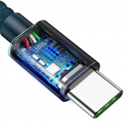 Baseus Durable Nylon USB-A to USB-C Cable PD 2.0 100W (CATKC-A01) - здрав кабел с въжена оплетка и бързо зареждане за устройства с USB-C порт (100 см) (черен) 5