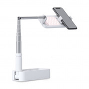 4smarts Selfie Stand Fold with LED Lamps and Bluetooth Remote - мултифункционален сгъваем статив с две LED светлини за смартфони (бял)