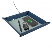 4smarts Pocket Tray Organizer, 15W - настолен органайзер с поставка (пад) за безжично зареждане за Qi съвместими устройства (син) 2