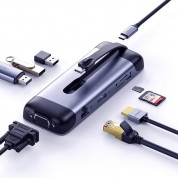 Ugreen 9-in-1 USB-C Hub - мултифункционален хъб за свързване на допълнителна периферия за устройства с USB-C (тъмносив) 1