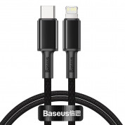 Baseus High Density Braided USB-C to Lightning Cable PD 20W (CATLGD-01) (100 cm) (black)