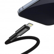 Baseus High Density Braided USB-C to Lightning Cable PD 20W (CATLGD-01) - USB-C към Lightning кабел за Apple устройства с Lightning порт (100 см) (черен) 1