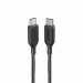 Anker PowerLine III USB-C to USB-C 2.0 Cable - бърз и издръжлив кабел за зареждане на устройства с USB-C порт (90 см) (черен) 1