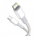 Baseus High Density Braided USB-C to Lightning Cable PD 20W (CATLGD-02) - USB-C към Lightning кабел за Apple устройства с Lightning порт (100 см) (бял) 2