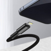 Baseus High Density Braided USB-C to Lightning Cable PD 20W (CATLGD-A01) - USB-C към Lightning кабел за Apple устройства с Lightning порт (200 см) (черен) 8