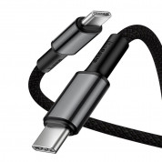 Baseus High Density Braided USB-C to USB-C Cable PD 2.0 100W (CATGD-01) - здрав кабел с въжена оплетка за бързо зареждане за устройства с USB-C порт (100 см) (черен) 1