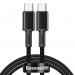 Baseus High Density Braided USB-C to USB-C Cable PD 2.0 100W (CATGD-01) - здрав кабел с въжена оплетка за бързо зареждане за устройства с USB-C порт (100 см) (черен) 1