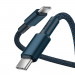 Baseus High Density Braided USB-C to USB-C Cable PD 2.0 100W (CATGD-03) - здрав кабел с въжена оплетка за бързо зареждане за устройства с USB-C порт (100 см) (син) 2