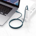 Baseus High Density Braided USB-C to USB-C Cable PD 2.0 100W (CATGD-03) - здрав кабел с въжена оплетка за бързо зареждане за устройства с USB-C порт (100 см) (син) 9