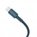 Baseus High Density Braided USB-C to USB-C Cable PD 2.0 100W (CATGD-03) - здрав кабел с въжена оплетка за бързо зареждане за устройства с USB-C порт (100 см) (син) 3