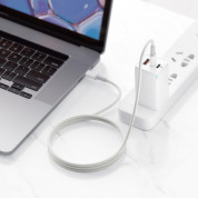 Baseus High Density Braided USB-C to USB-C Cable PD 2.0 100W (CATGD-02) - здрав кабел с въжена оплетка за бързо зареждане за устройства с USB-C порт (100 см) (бял) 7