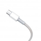 Baseus High Density Braided USB-C to USB-C Cable PD 2.0 100W (CATGD-02) - здрав кабел с въжена оплетка за бързо зареждане за устройства с USB-C порт (100 см) (бял) 2